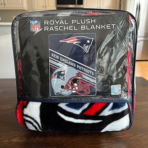 New England Patriots Royal Plush Raschel Blanket